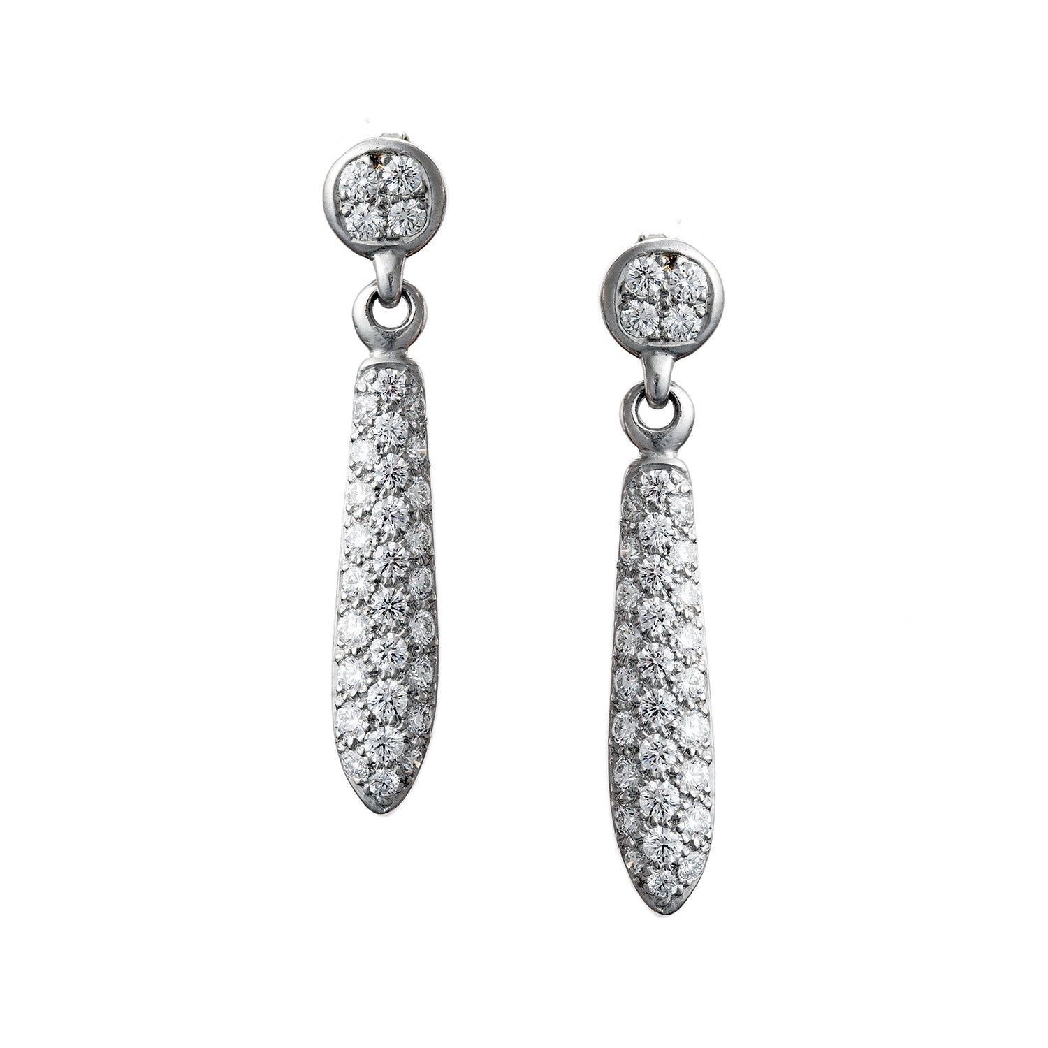 Estate Collection - Platinum Diamond Drop Earrings