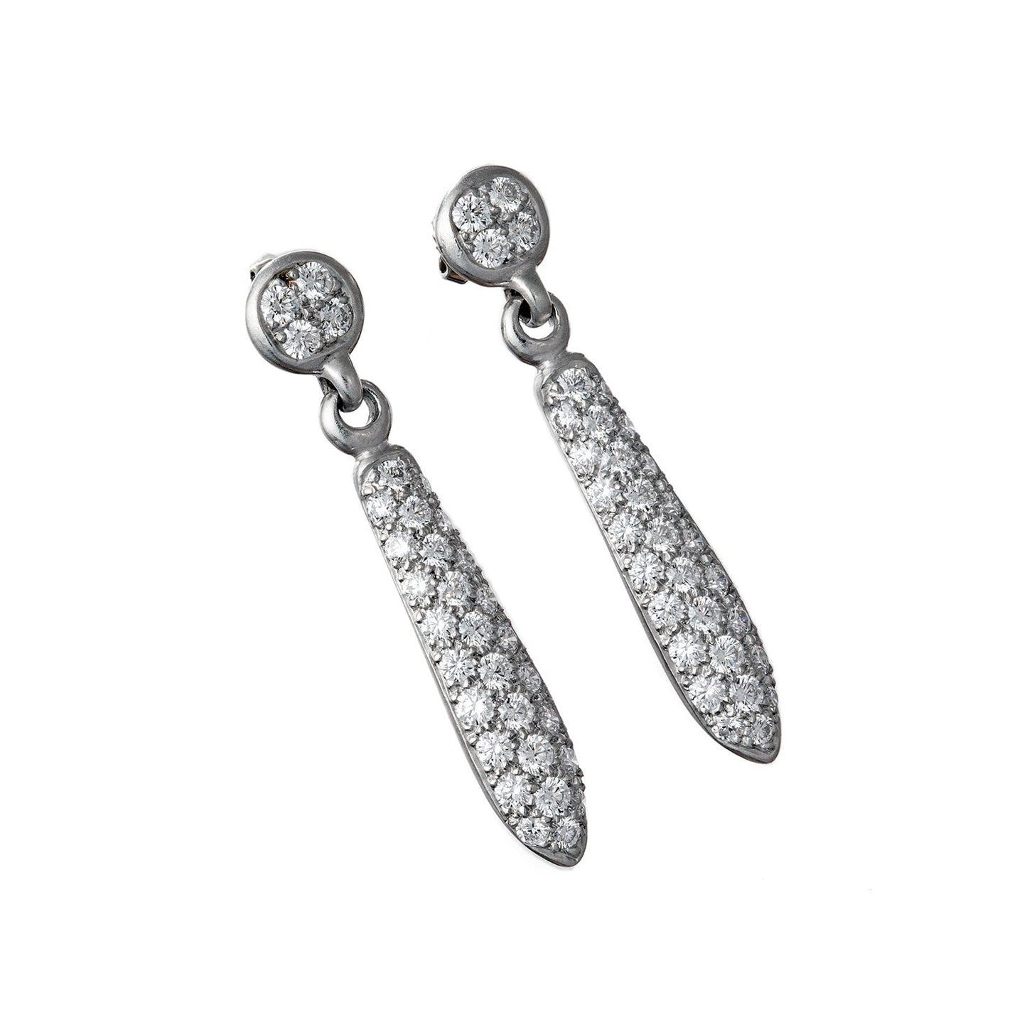 Estate Collection - Platinum Diamond Drop Earrings