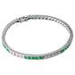 Estate Collection - Platinum Emerald Diamond Line Bracelet