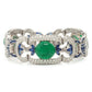 Estate Collection - Platinum Emerald Diamond Sapphire Deco Bracelet