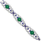 Estate Collection - Platinum Emerald Diamond Sapphire Deco Bracelet