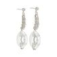 Estate Collection - Platinum Rock Crystal Onyx Diamond Drop Earrings