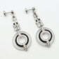 Estate Collection - Platinum Rock Crystal Onyx Diamond Drop Earrings