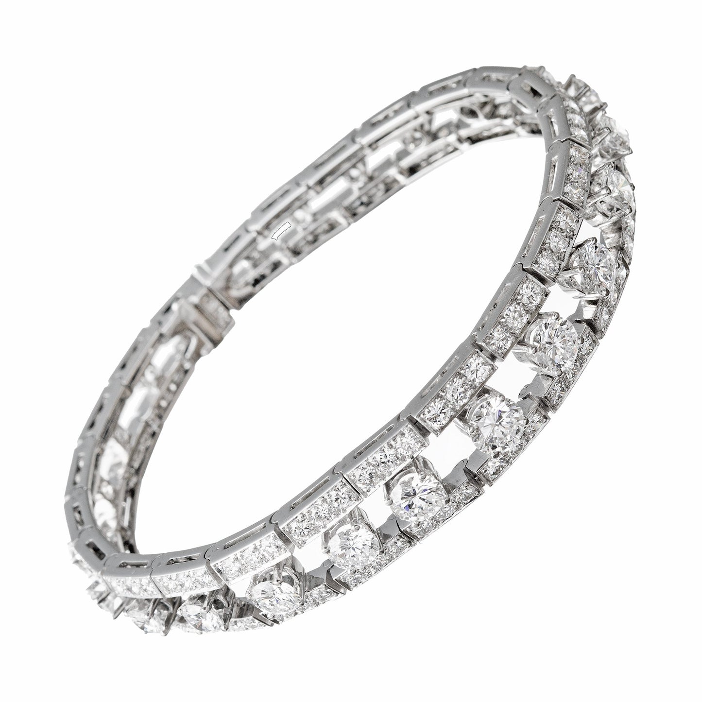 Estate Collection - Round Diamond Three - Row Openwork Bracelet (7.25tcw)