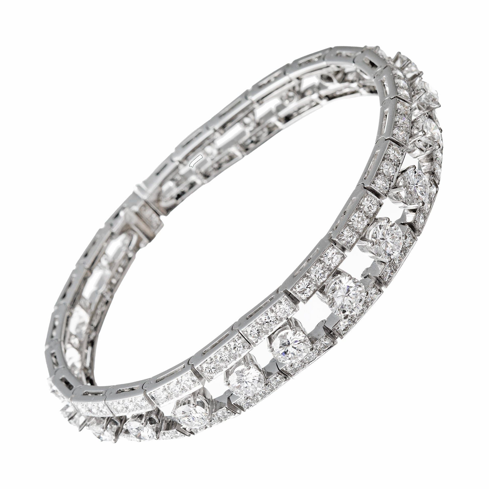 Estate Collection - Round Diamond Three - Row Openwork Bracelet (7.25tcw)