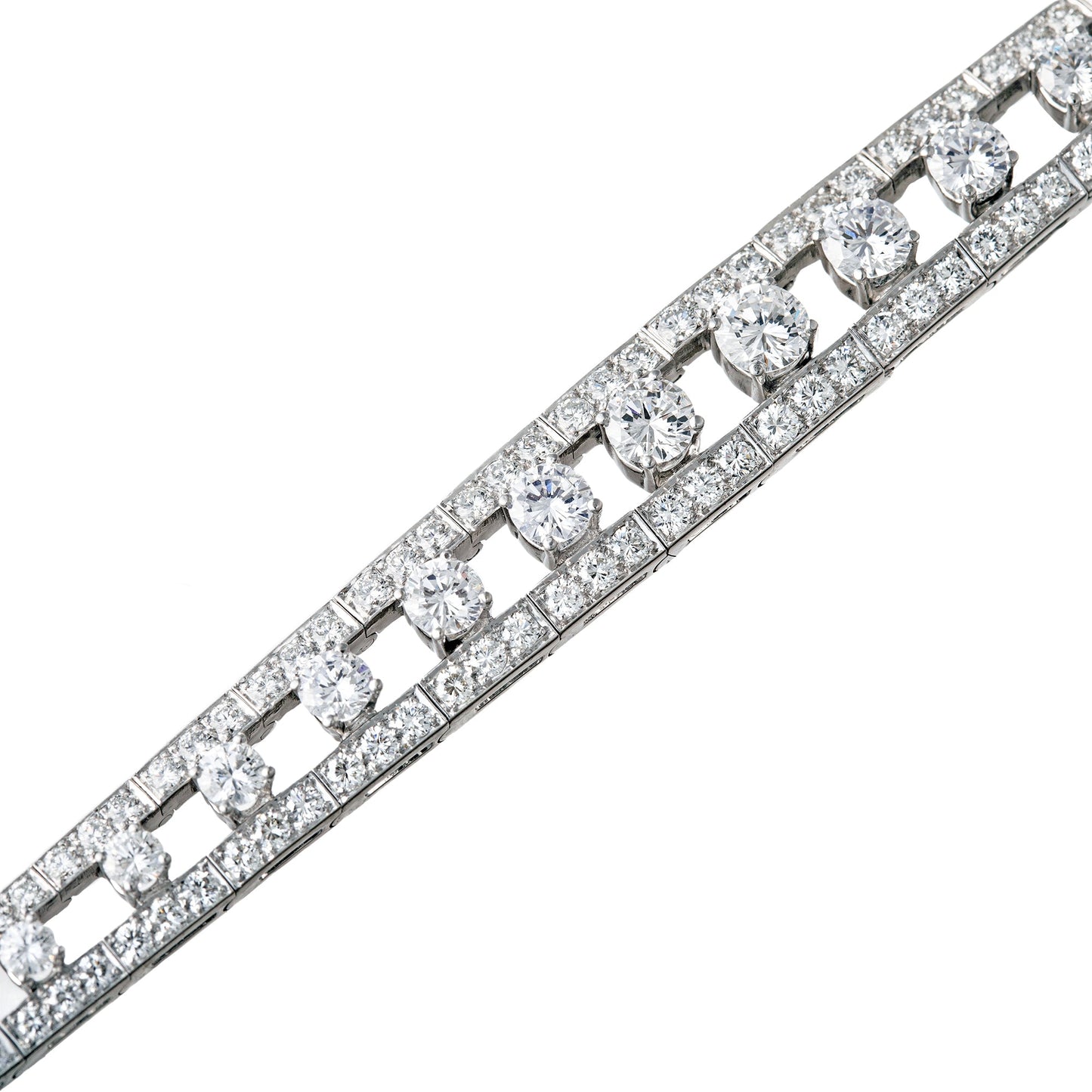 Estate Collection - Round Diamond Three - Row Openwork Bracelet (7.25tcw)