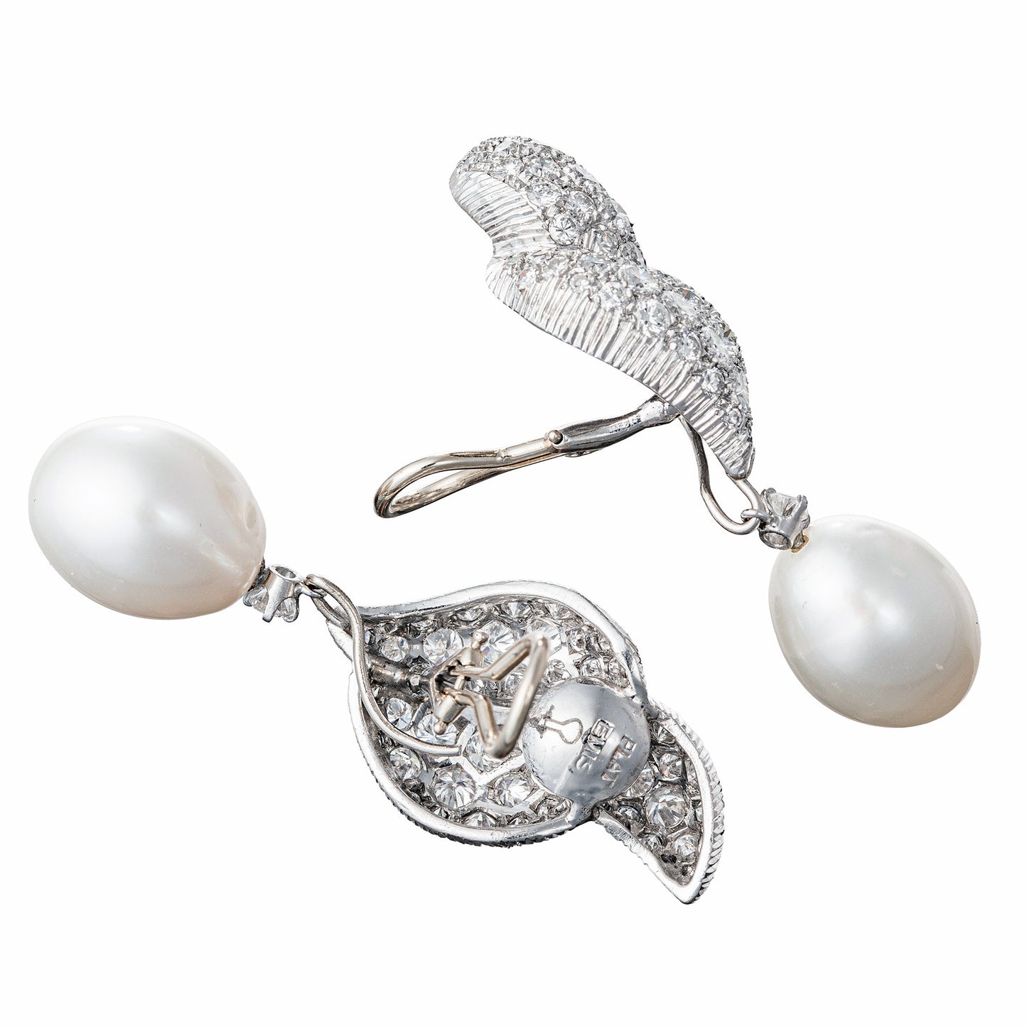 Estate Collection - South Sea Pearl Diamond Drop Earrings