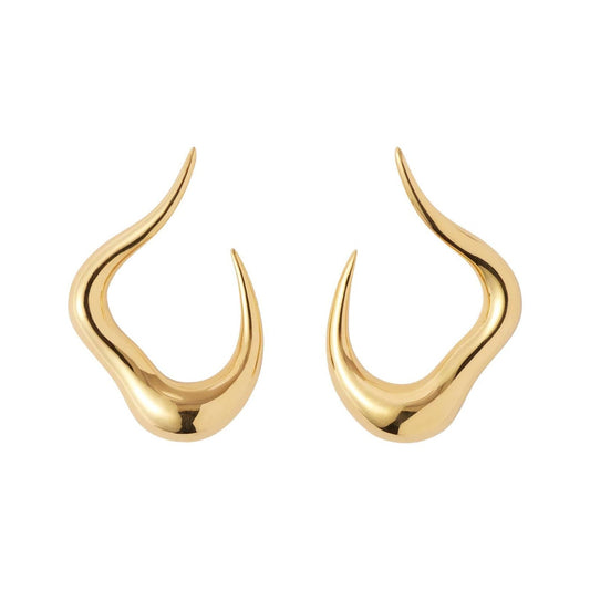 Fernando Jorge - 18k Yellow Gold Bold Stream Open Medium Earrings