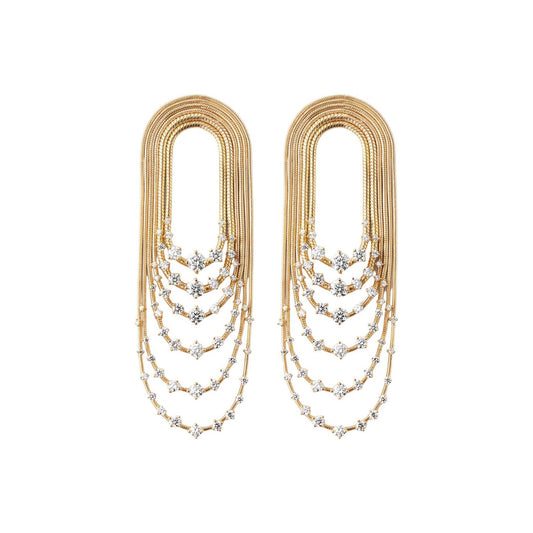 Fernando Jorge - 18k Yellow Gold Diamond Parallel Multi - Chain Earrings