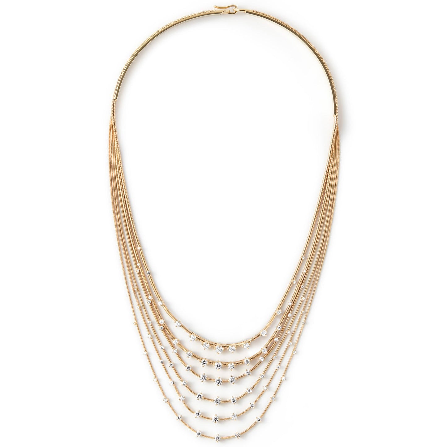 Fernando Jorge - 18k Yellow Gold Diamond Parallel Multi - Chain Necklace