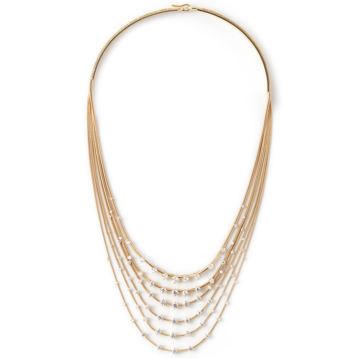 Fernando Jorge - 18k Yellow Gold Diamond Parallel Multi - Chain Necklace