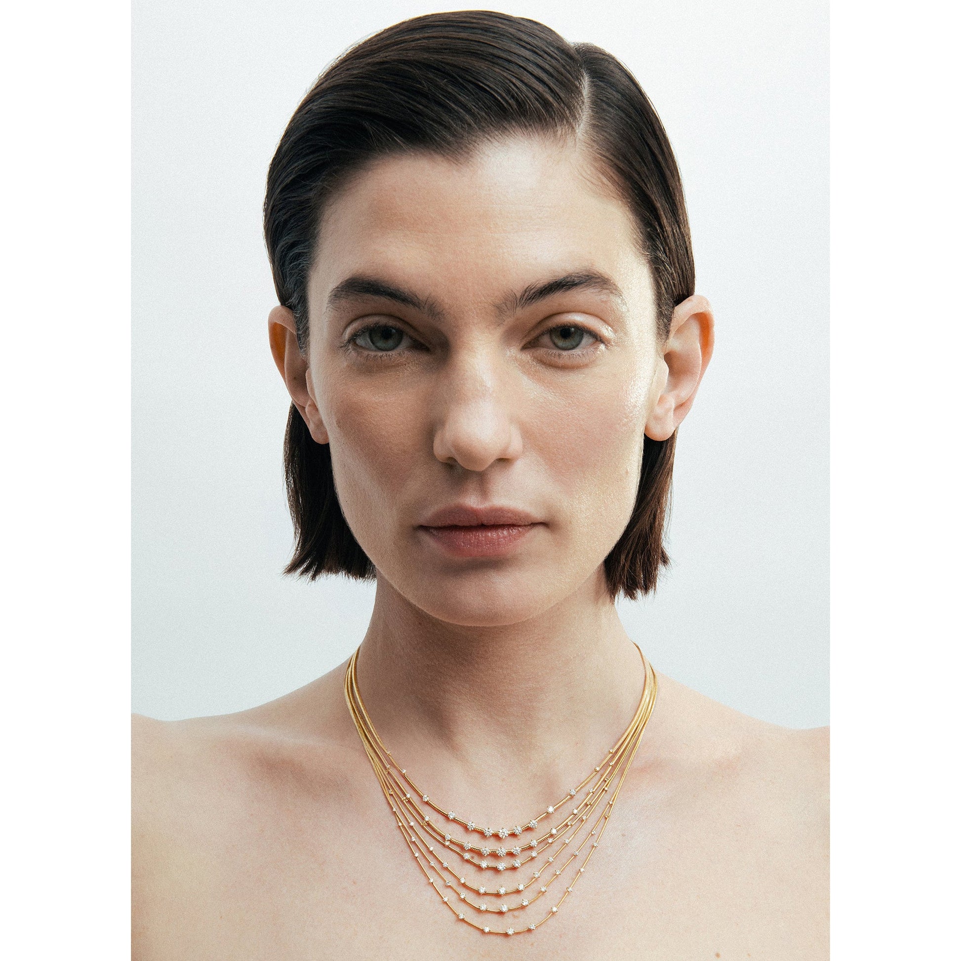 Fernando Jorge - 18k Yellow Gold Diamond Parallel Multi - Chain Necklace