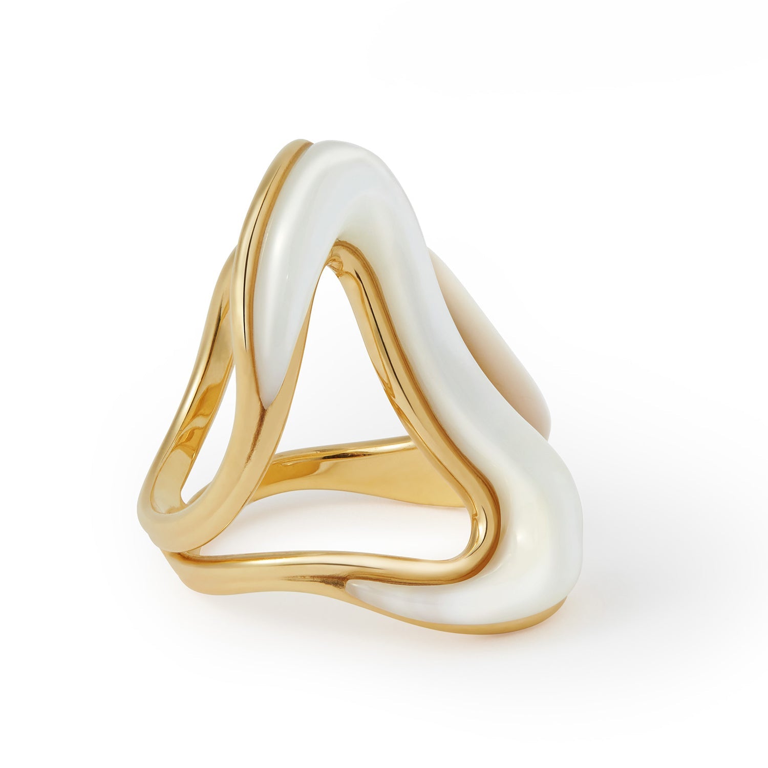 Fernando Jorge - 18k Yellow Gold Mother - of - Pearl Stream Open Ring