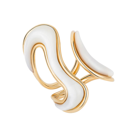Fernando Jorge - 18k Yellow Gold Mother - of - Pearl Stream Open Ring