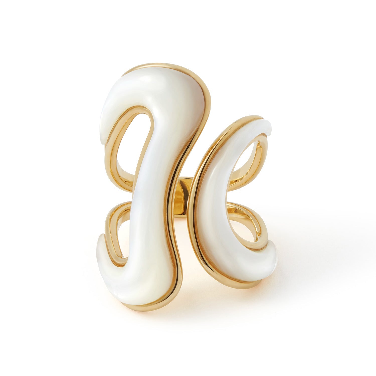 Fernando Jorge - 18k Yellow Gold Mother - of - Pearl Stream Open Ring