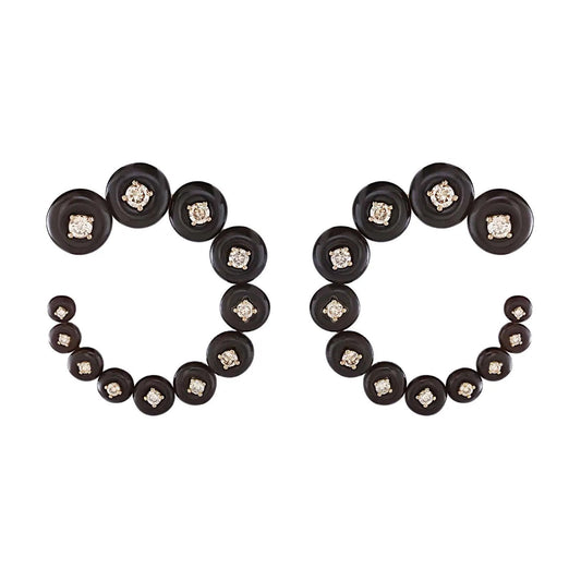 Fernando Jorge - Diamond Horn Surrounding Large Circle Earrings