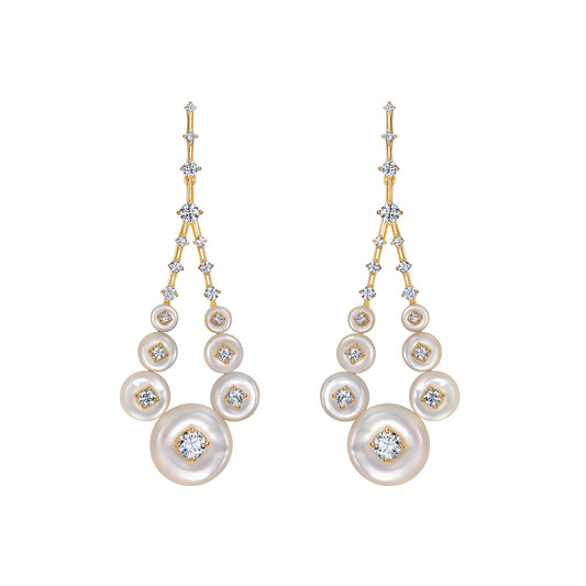 Fernando Jorge - Medium Mother - of - Pearl Diamond Gravity Earrings