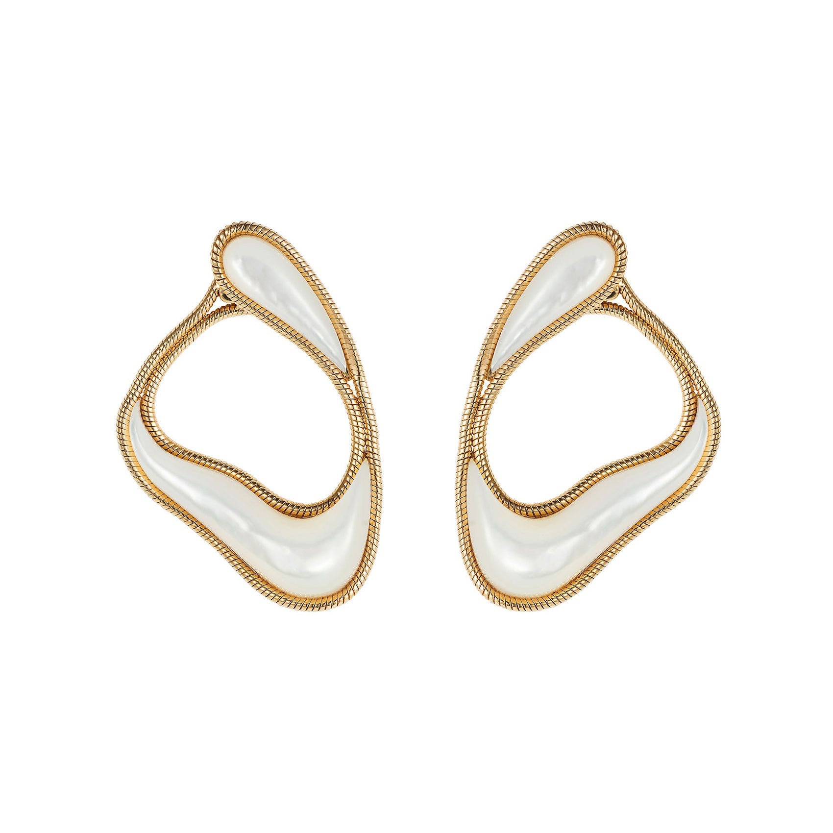 Fernando Jorge - Mother - of - Pearl Small Stream Loop Earrings