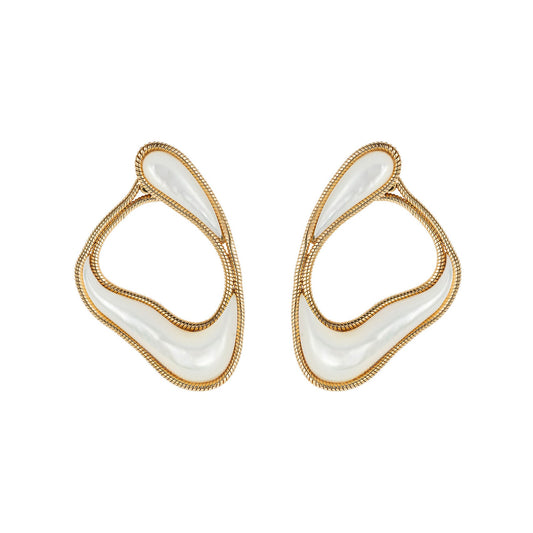 Fernando Jorge - Mother - of - Pearl Small Stream Loop Earrings