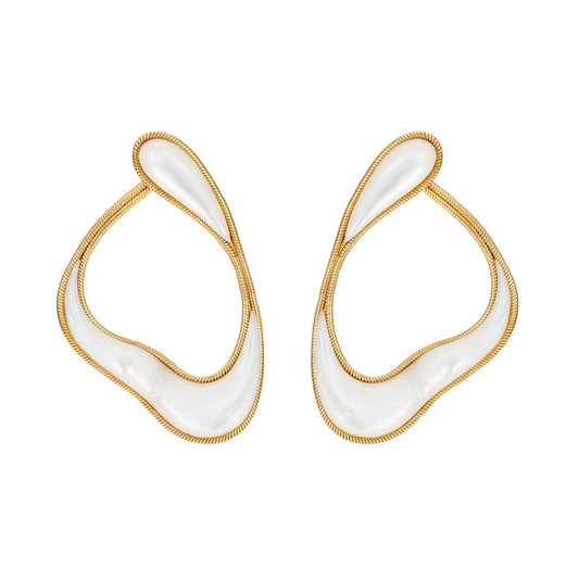 Fernando Jorge - Mother-of-Pearl Stream Loop Medium Earrings