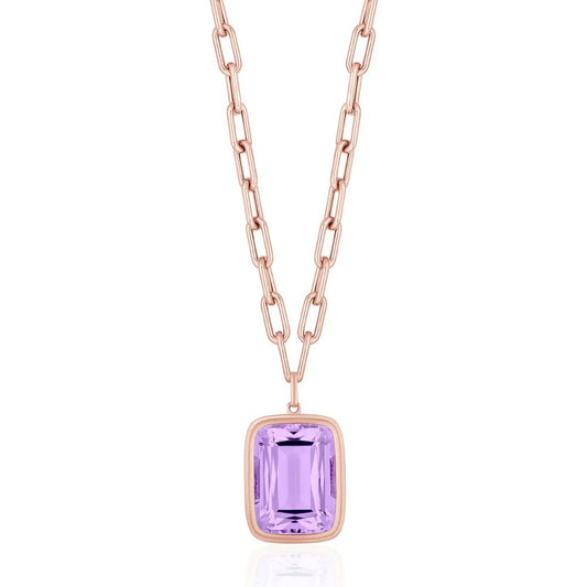 Goshwara - Cushion Amethyst Manhattan Pendant Necklace