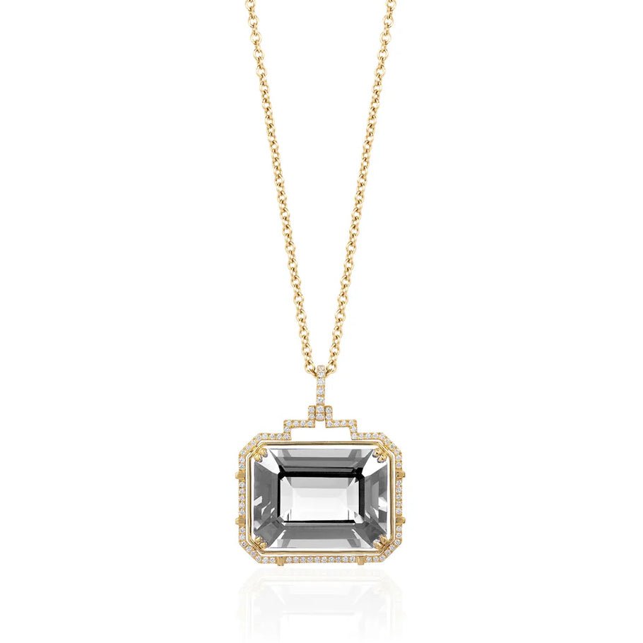 Goshwara - Emerald - Cut Rock Crystal Diamond Pendant Necklace