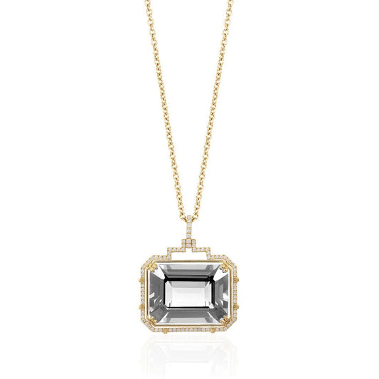 Goshwara - Emerald - Cut Rock Crystal Diamond Pendant Necklace