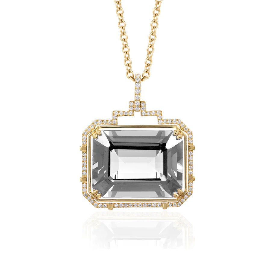 Goshwara - Emerald - Cut Rock Crystal Diamond Pendant Necklace
