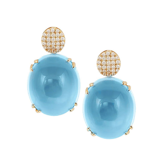 Goshwara - Estate Blue Topaz Diamond Drop Earrings