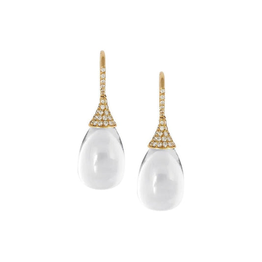 Goshwara - Estate Moon Quartz Diamond Drop Earrings