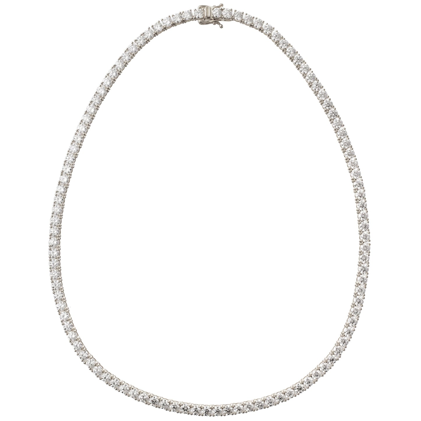 Greenleaf & Crosby - 18k White Gold Round Brilliant Diamond Line Necklace (17tcw)