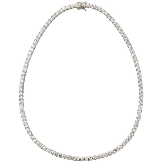 Greenleaf & Crosby - 18k White Gold Round Brilliant Diamond Line Necklace (17tcw)