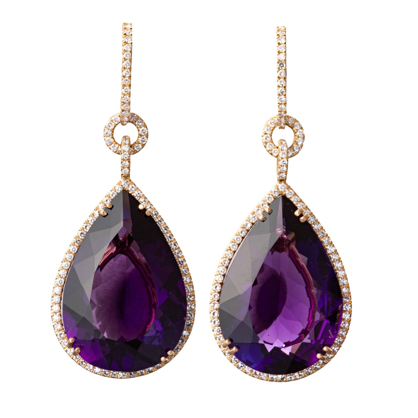 Greenleaf & Crosby - Amethyst DIamond Drop Earrings