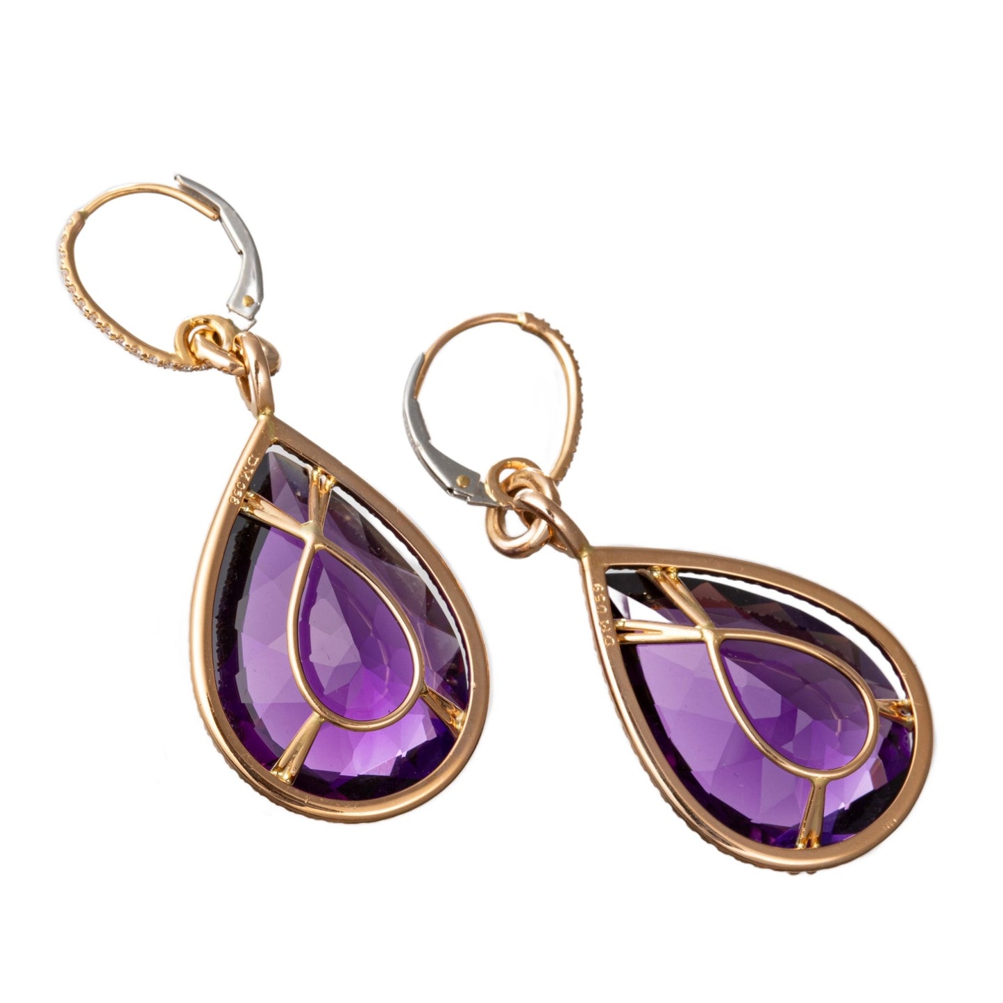 Greenleaf & Crosby - Amethyst DIamond Drop Earrings
