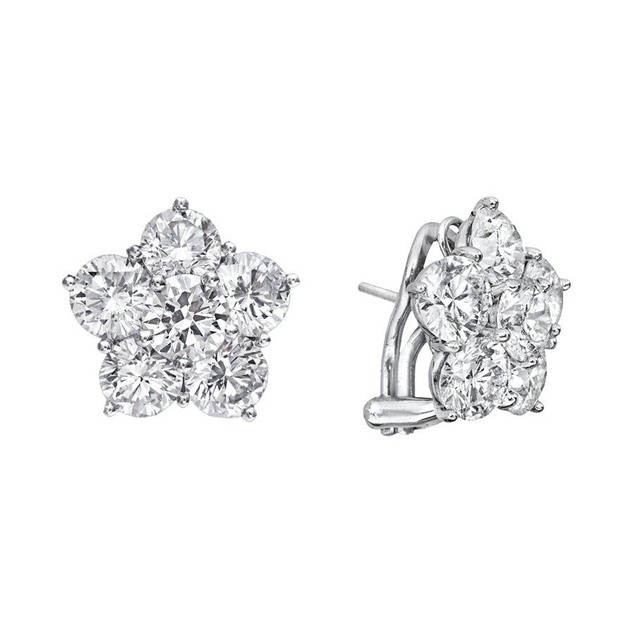 Greenleaf & Crosby - Large Diamond Flower Cluster Earrings (4.85ct)