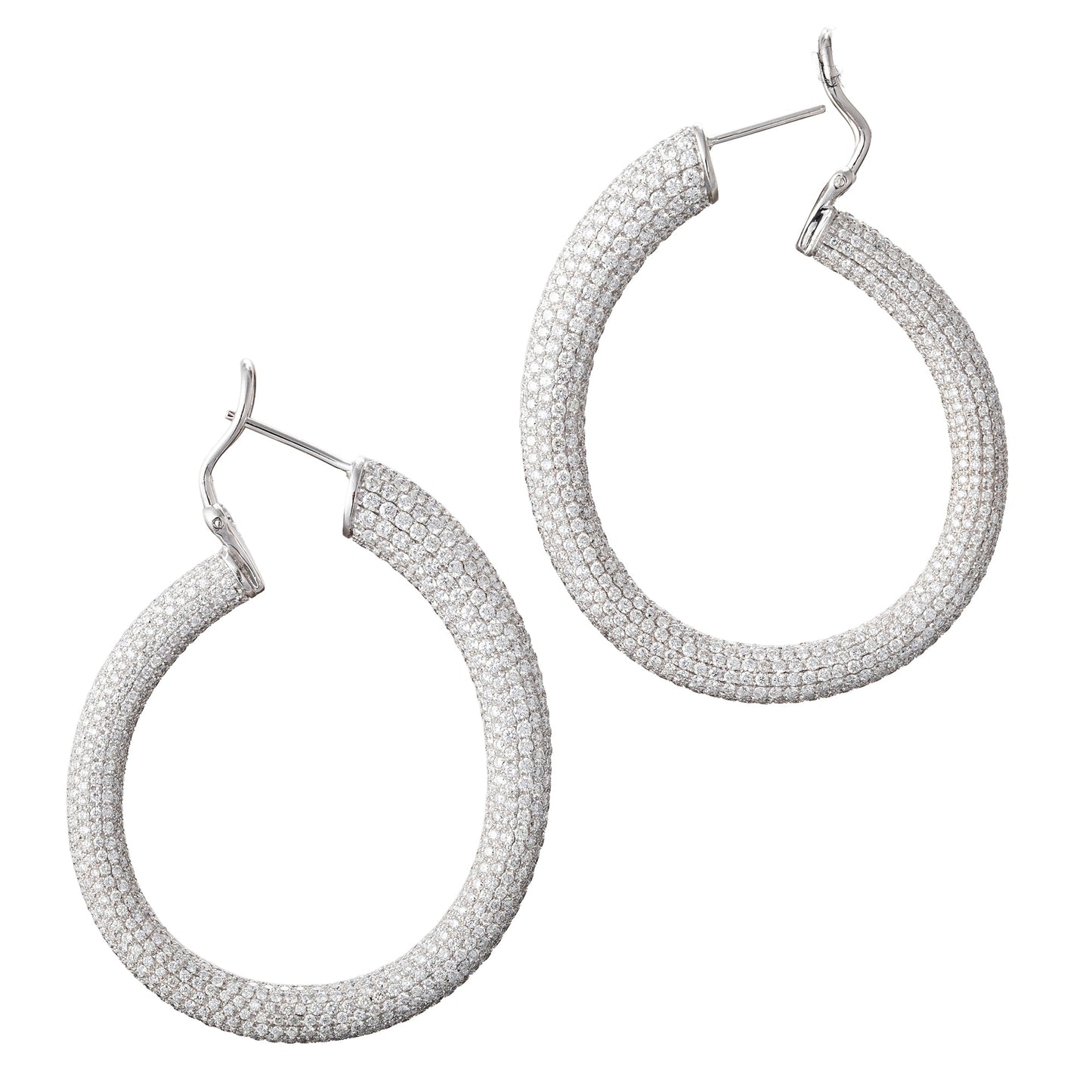 Greenleaf & Crosby - Large Pavé Diamond Oval Hoop Earrings (17tcw)