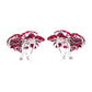 Greenleaf & Crosby - Medium Invisibly - Set Ruby Diamond Flower Earrings