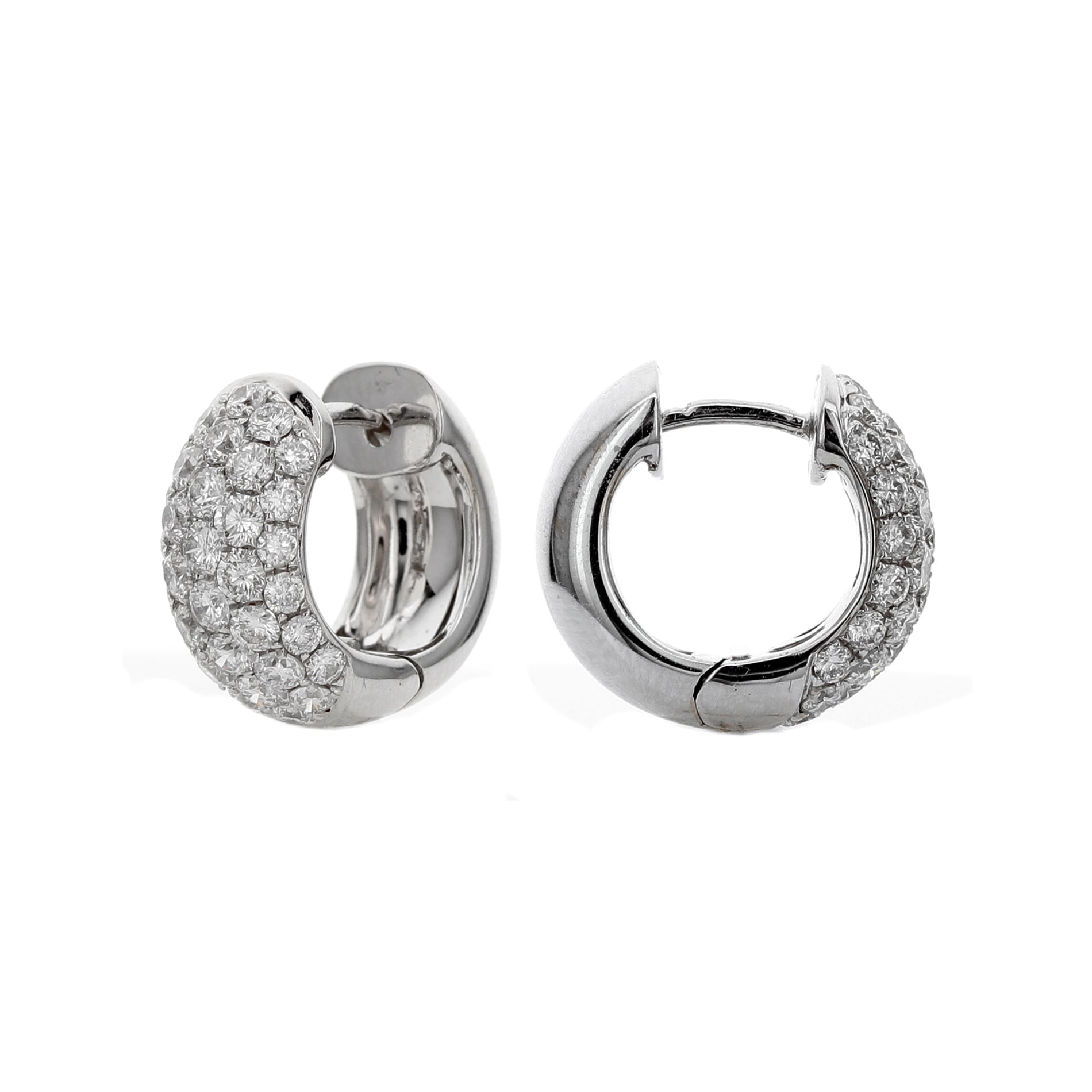 Greenleaf & Crosby - Pavé Diamond Huggie Hoop Earrings (2tcw)