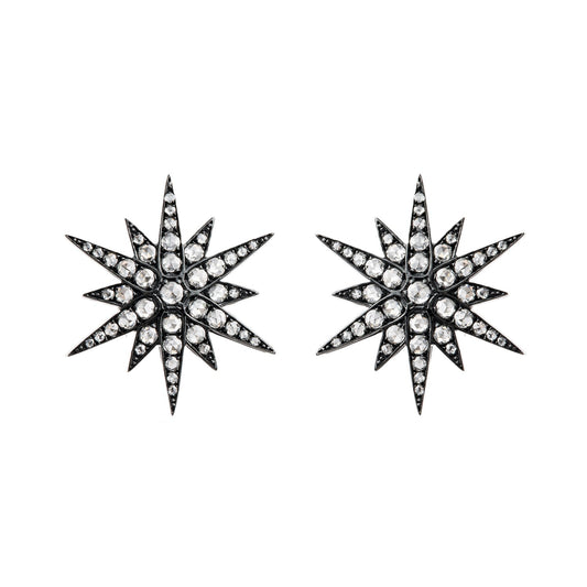 Greenleaf & Crosby - Rose - Cut Diamond Star Stud Earrings