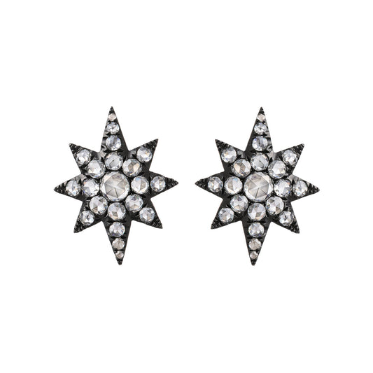 Greenleaf & Crosby - Rose - Cut Diamond Star Stud Earrings