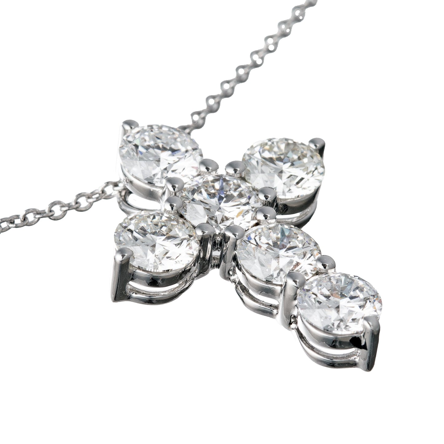 Greenleaf & Crosby - Round Brilliant Diamond Cross Pendant (2.42tcw)