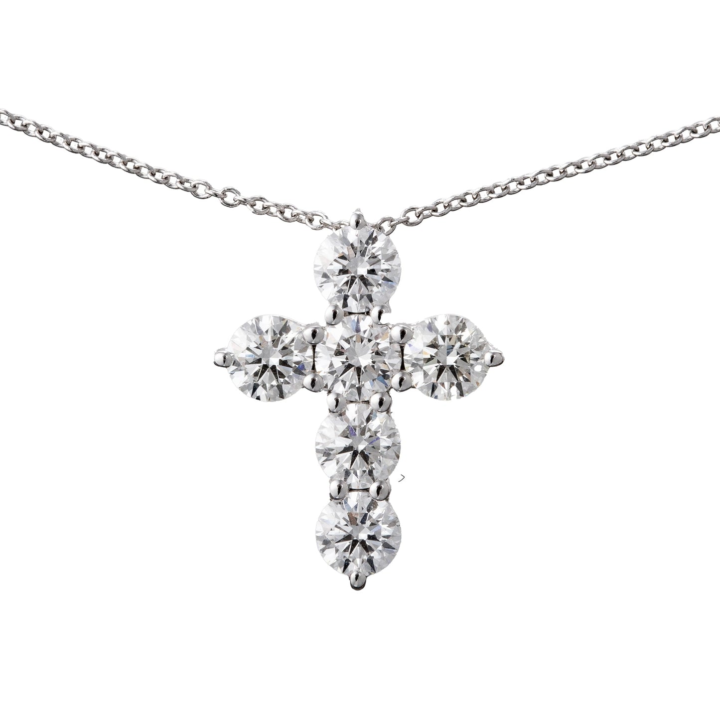 Greenleaf & Crosby - Round Brilliant Diamond Cross Pendant (3.59tcw)
