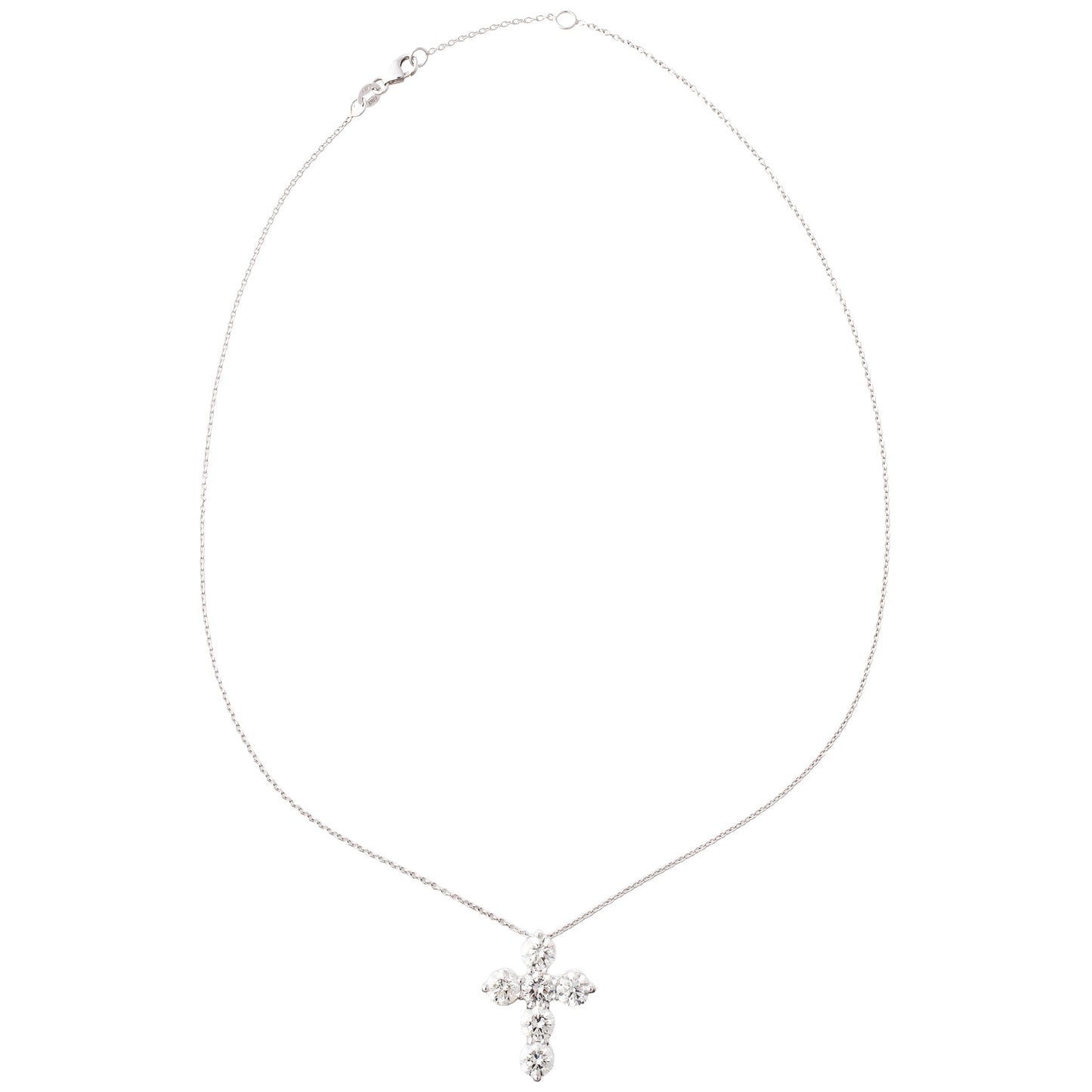 Greenleaf & Crosby - Round Brilliant Diamond Cross Pendant (3.59tcw)