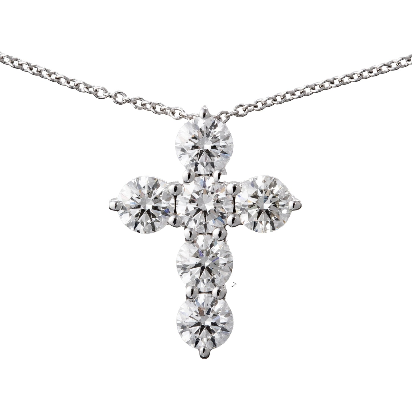 Greenleaf & Crosby - Round Brilliant Diamond Cross Pendant (3.59tcw)