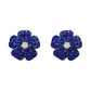 Greenleaf & Crosby - Small Invisibly - Set Sapphire Diamond Flower Earrings