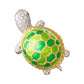 Hammerman Brothers - 18k Gold Green Enamel Diamond Turtle Brooch