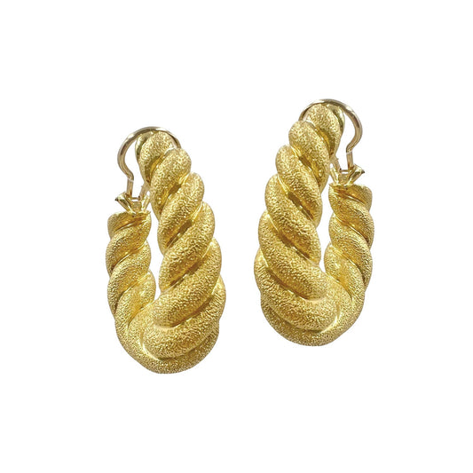 Henry Dunay - 18k Yellow Gold Rope - Twist Hoop Earrings