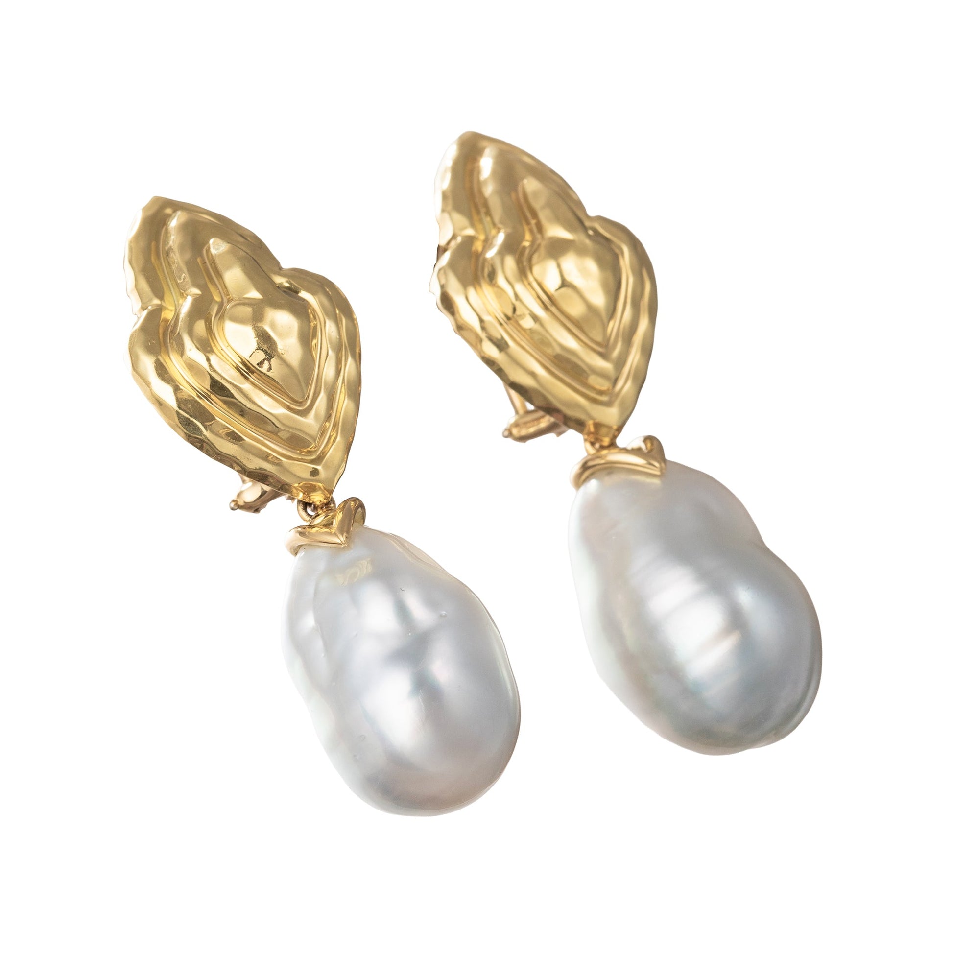 Henry Dunay - Baroque South Sea Pearl 18k Yellow Gold Drop Earrings