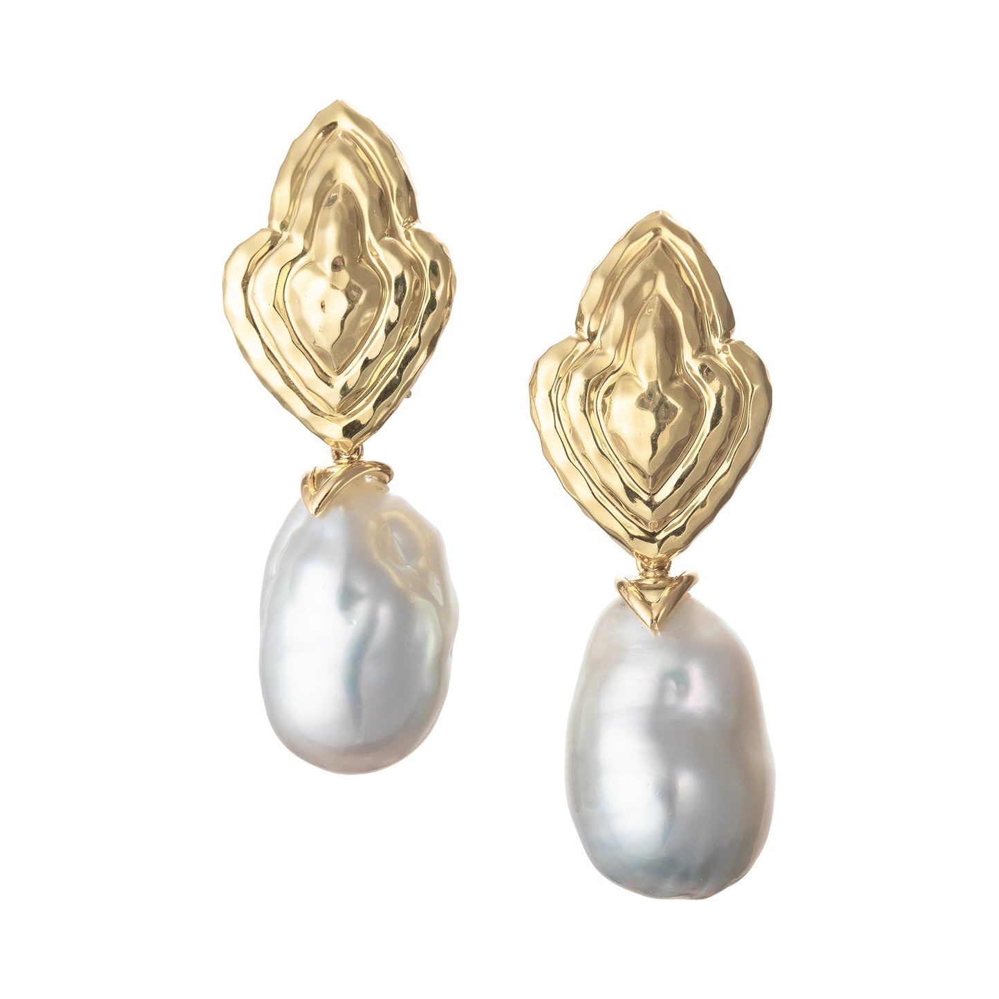 Henry Dunay - Baroque South Sea Pearl 18k Yellow Gold Drop Earrings