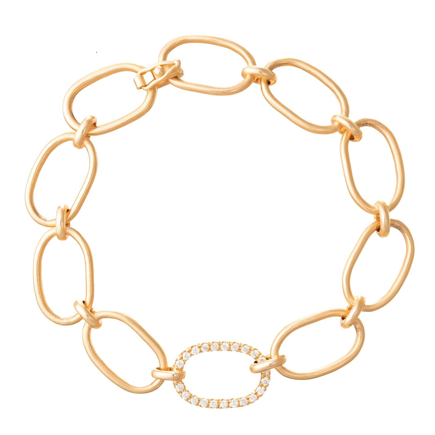 Irene Neuwirth - 18k Rose Gold Diamond Oval Link Bracelet